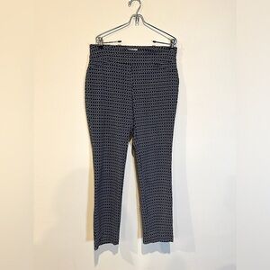 Blue Printed Crop Trousers